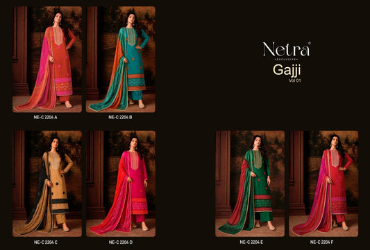 Gajji Vol 01 Netra Plazzo Style Suits Supplier Ahmedabad
