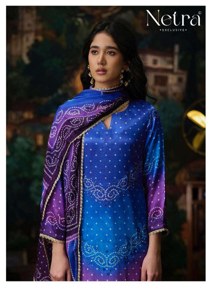 Gajji Vol 13 Netra Silk Pant Style Suits Wholesale Price