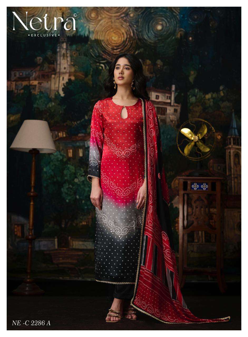 Gajji Vol 13 Netra Silk Pant Style Suits Wholesale Price