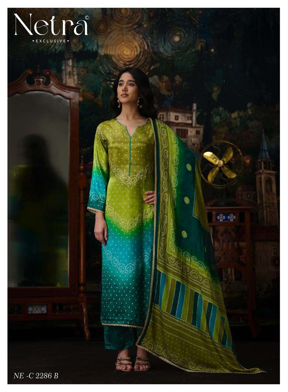 Gajji Vol 13 Netra Silk Pant Style Suits Wholesale Price