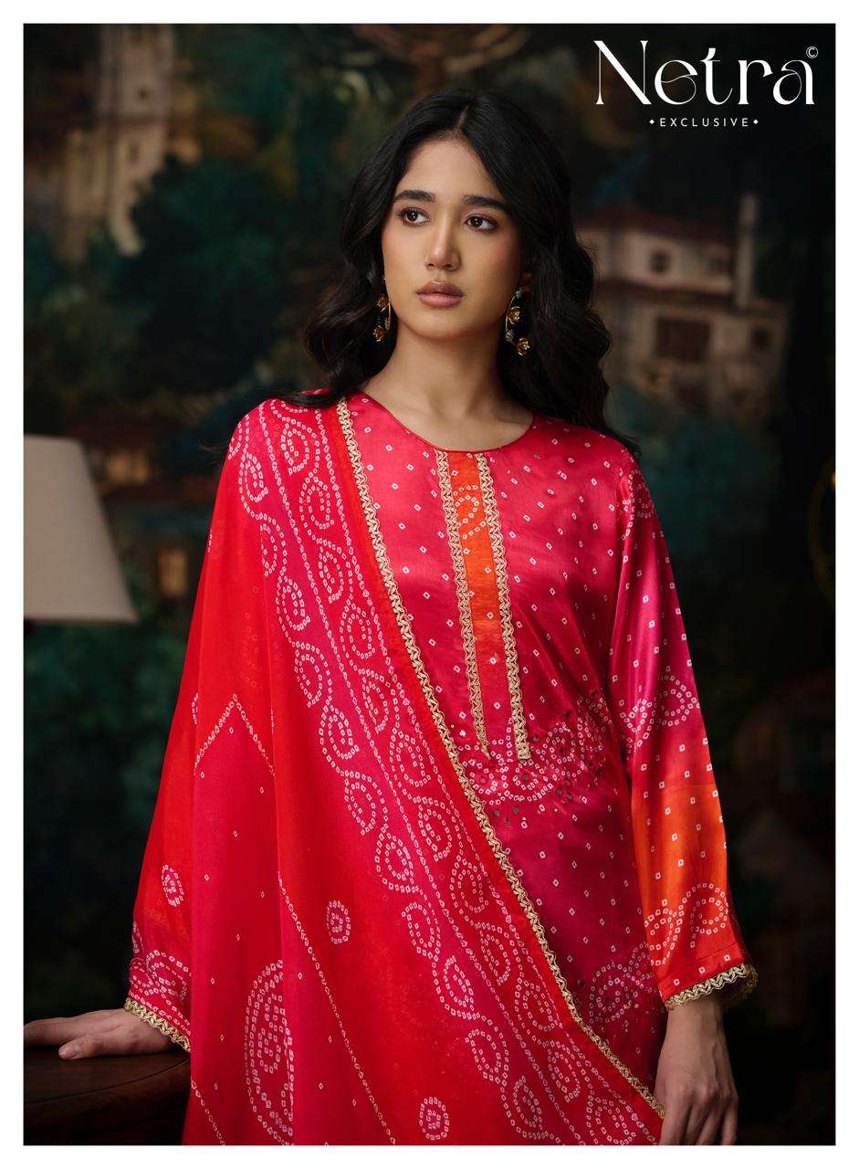 Gajji Vol 13 Netra Silk Pant Style Suits Wholesale Price