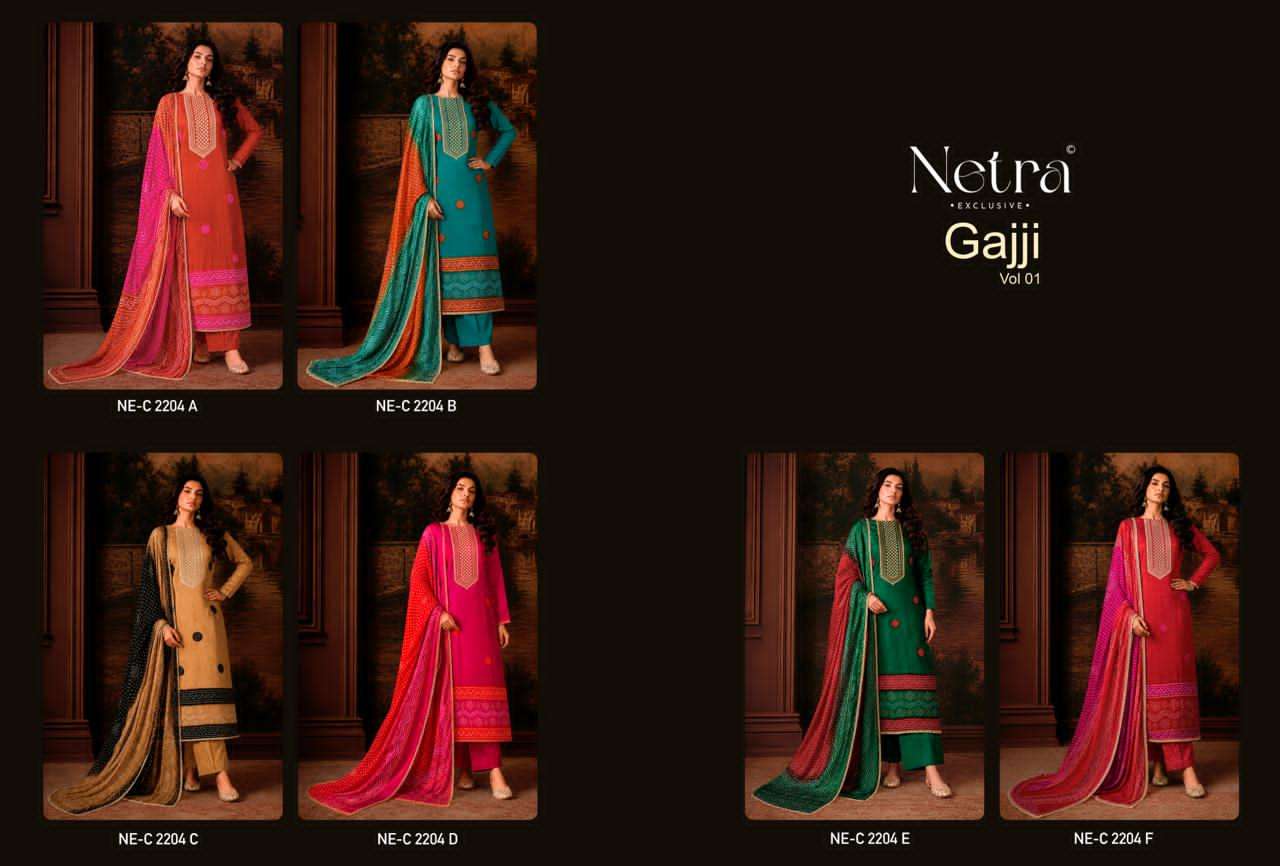 Gajji Vol 1 Netra Silk Pant Style Suits Manufacturer Ahmedabad