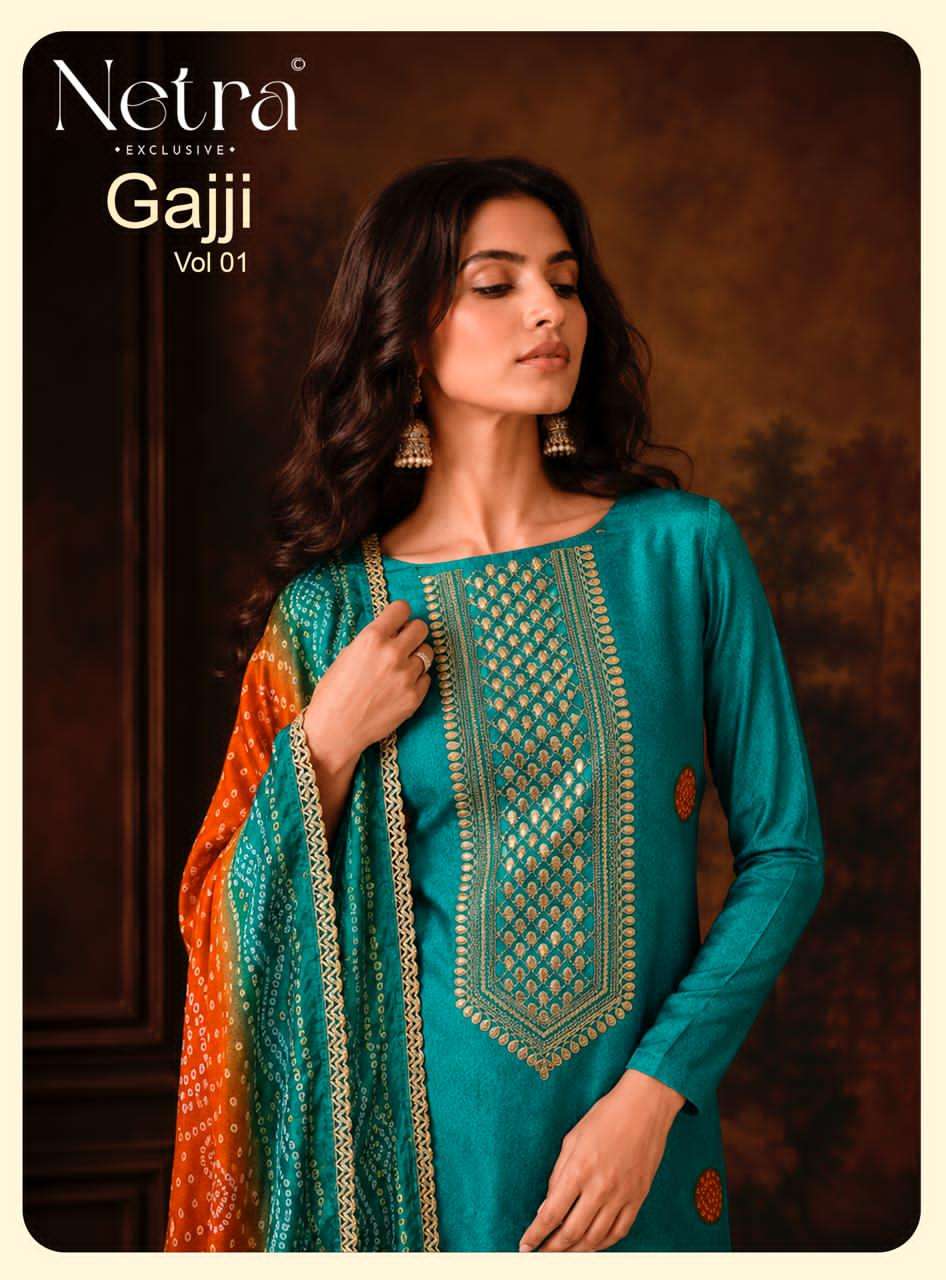 Gajji Vol 1 Netra Silk Pant Style Suits Manufacturer Ahmedabad