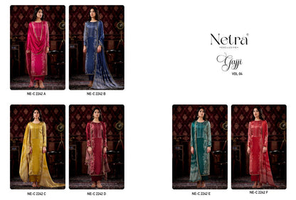 Gajji Vol 4 Netra Pant Style Suits Exporter India
