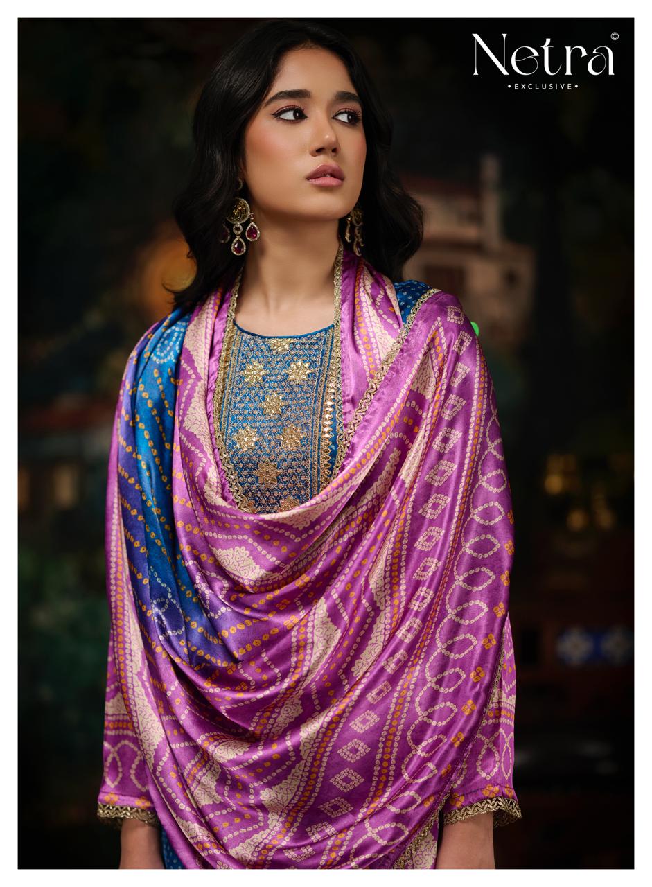 Gajji Vol 5 Netra Silk Pant Style Suits Wholesaler India