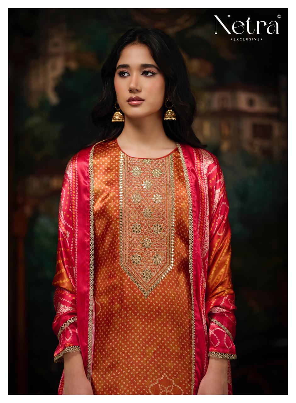 Gajji Vol 5 Netra Silk Pant Style Suits Wholesaler India