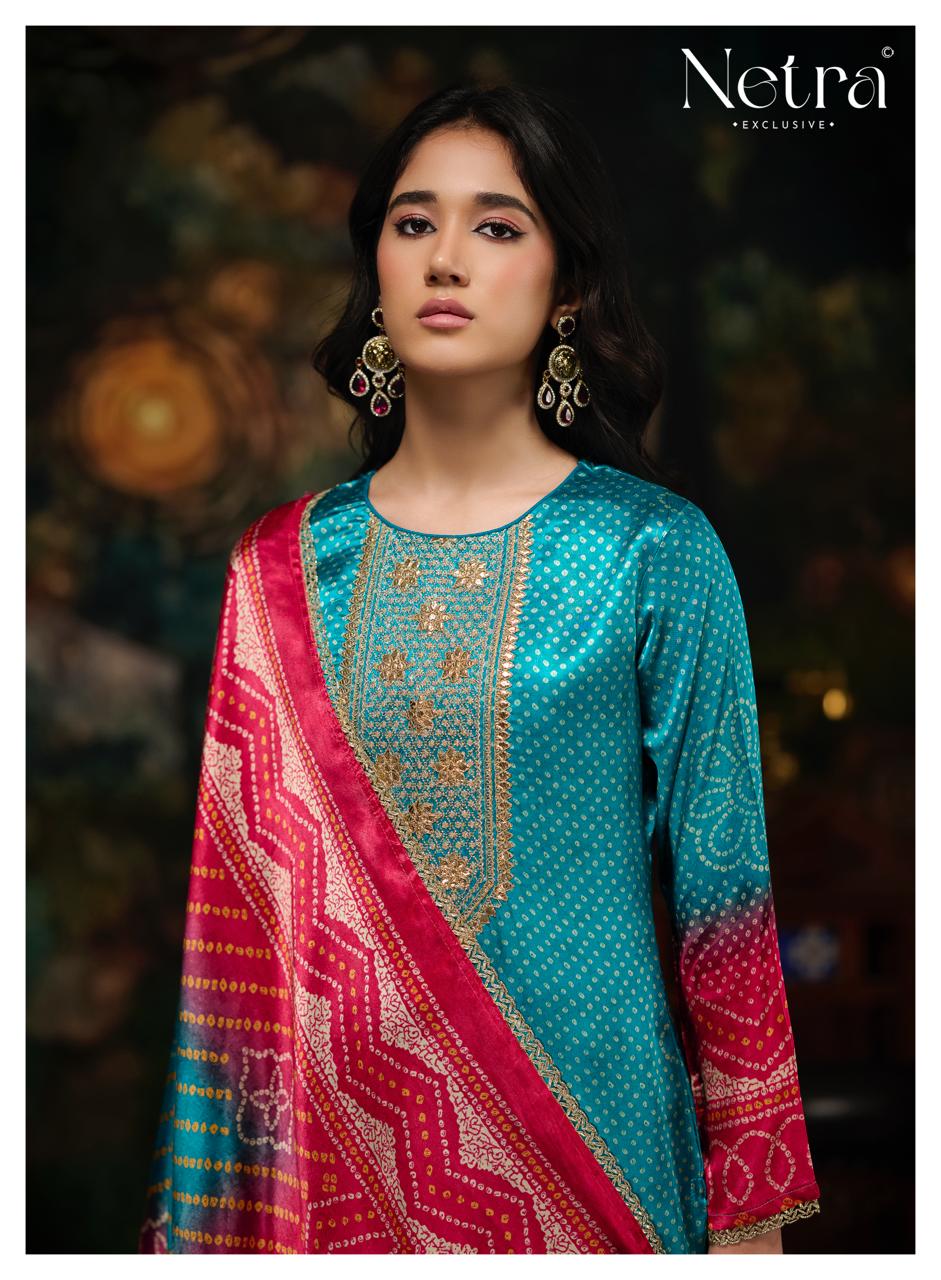 Gajji Vol 5 Netra Silk Pant Style Suits Wholesaler India