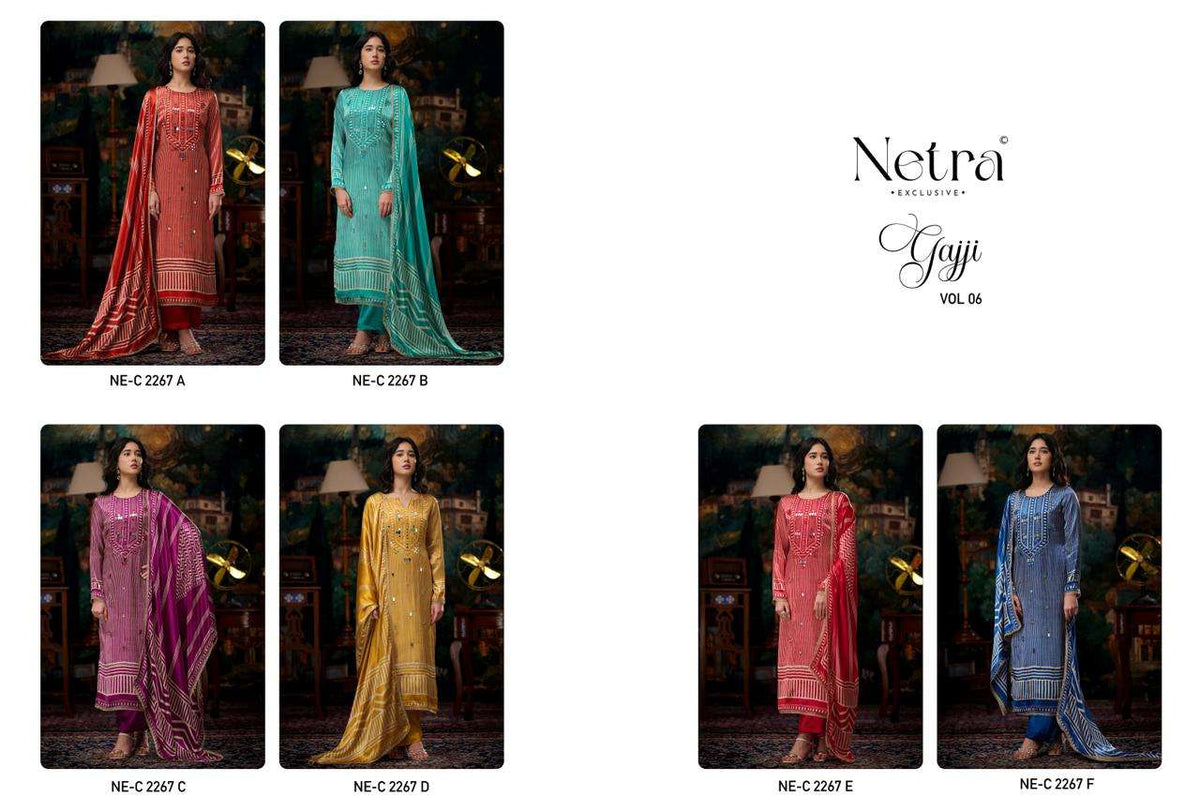 Gajji Vol 6 Netra Pant Style Suits Wholesale Rate