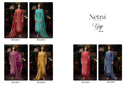 Gajji Vol 6 Netra Pant Style Suits Wholesale Rate