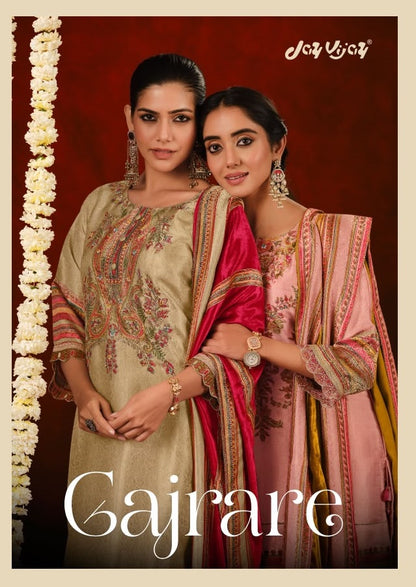 Gajrare Jay Vijay Silk Jacquard Plazzo Style Suits Manufacturer