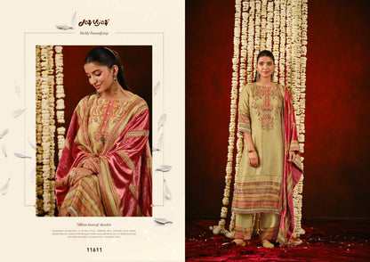 Gajrare Jay Vijay Silk Jacquard Plazzo Style Suits Manufacturer