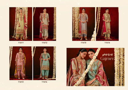 Gajrare Jay Vijay Silk Jacquard Plazzo Style Suits Manufacturer