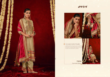 Gajrare Jay Vijay Silk Jacquard Plazzo Style Suits Manufacturer