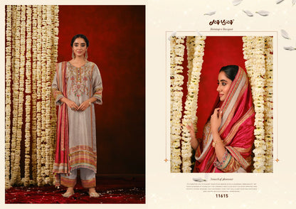 Gajrare Jay Vijay Silk Jacquard Plazzo Style Suits Manufacturer