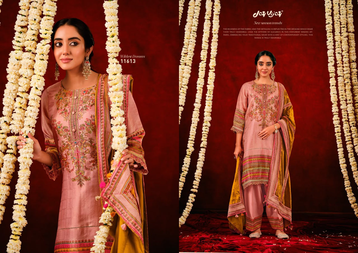 Gajrare Jay Vijay Silk Jacquard Plazzo Style Suits Manufacturer