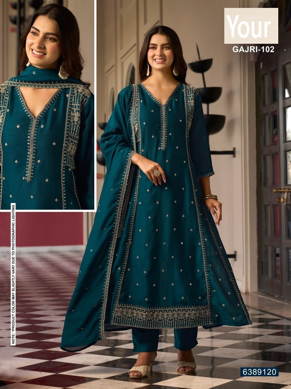 Gajri Your Vichitra Silk Readymade Anarkali Suits Wholesaler Ahmedabad