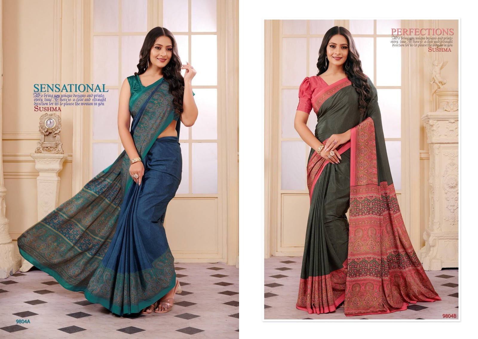 Gala Festival Sushma Crape Sarees Supplier Gujarat