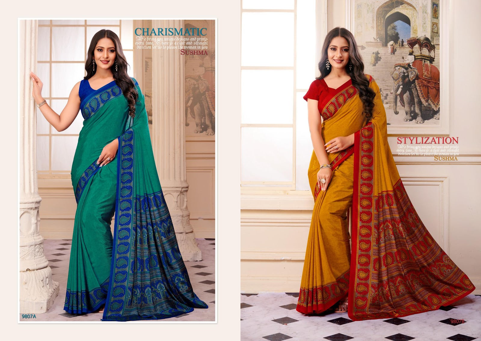 Gala Festival Sushma Crape Sarees Supplier Gujarat