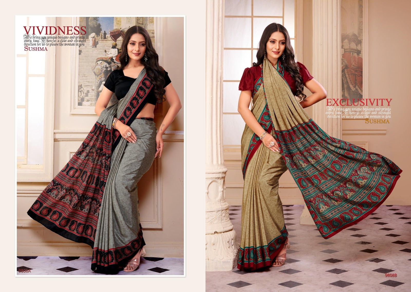 Gala Festival Sushma Crape Sarees Supplier Gujarat