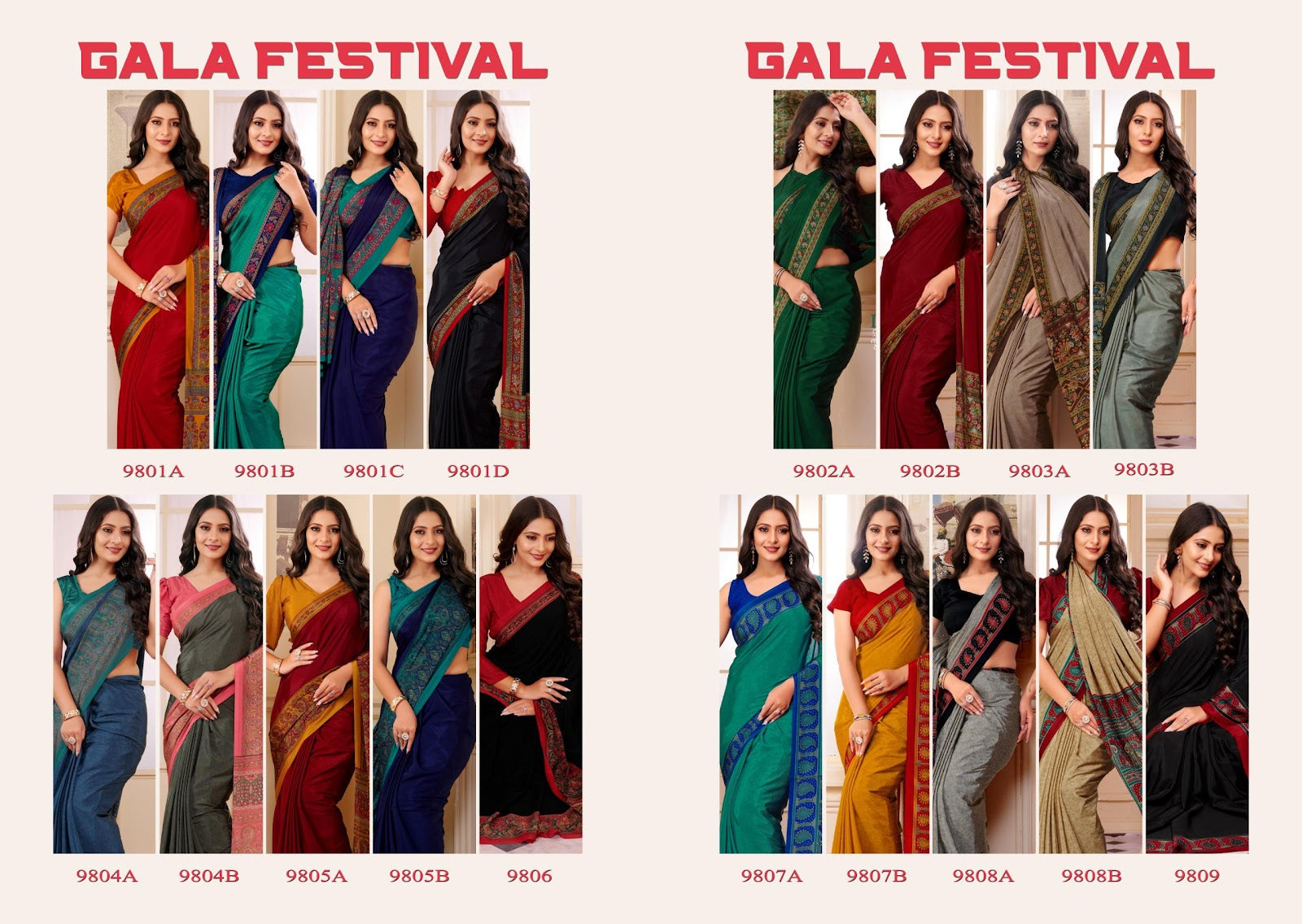 Gala Festival Sushma Crape Sarees Supplier Gujarat