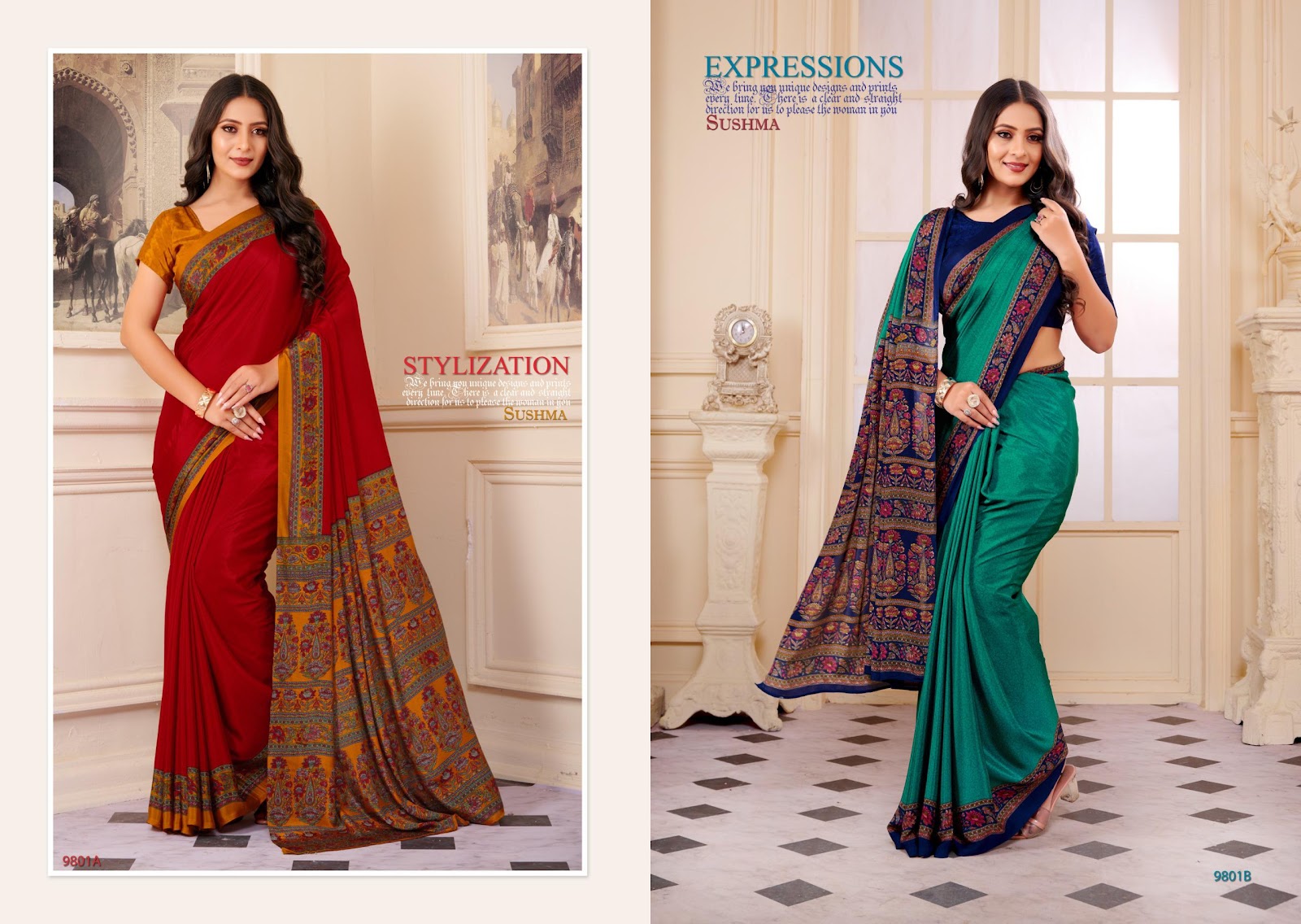 Gala Festival Sushma Crape Sarees Supplier Gujarat