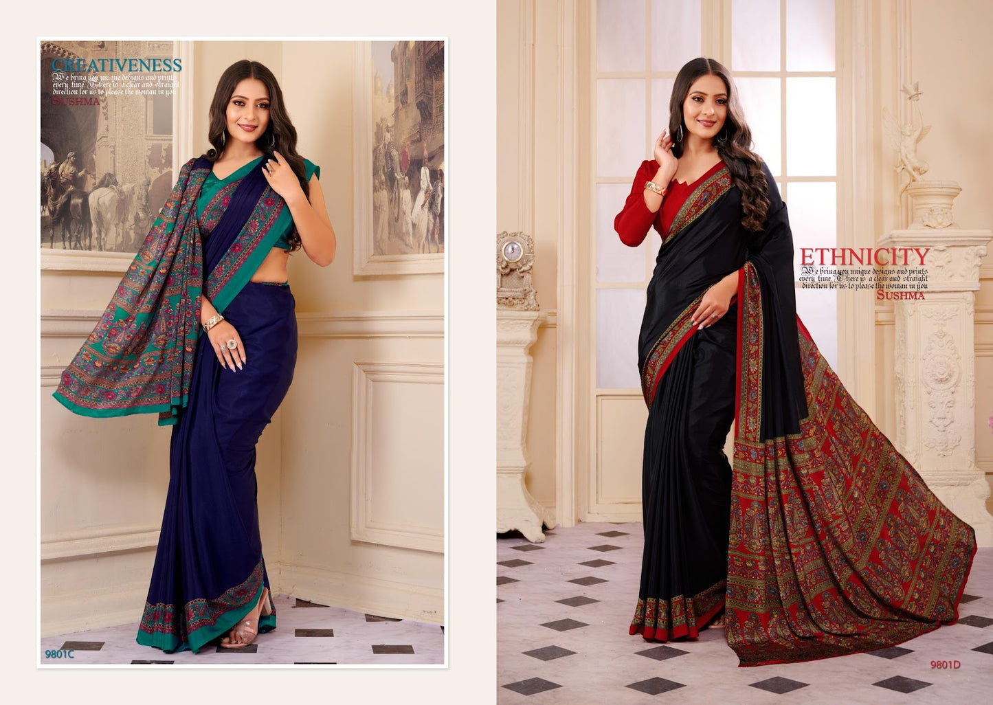 Gala Festival Sushma Crape Sarees Supplier Gujarat