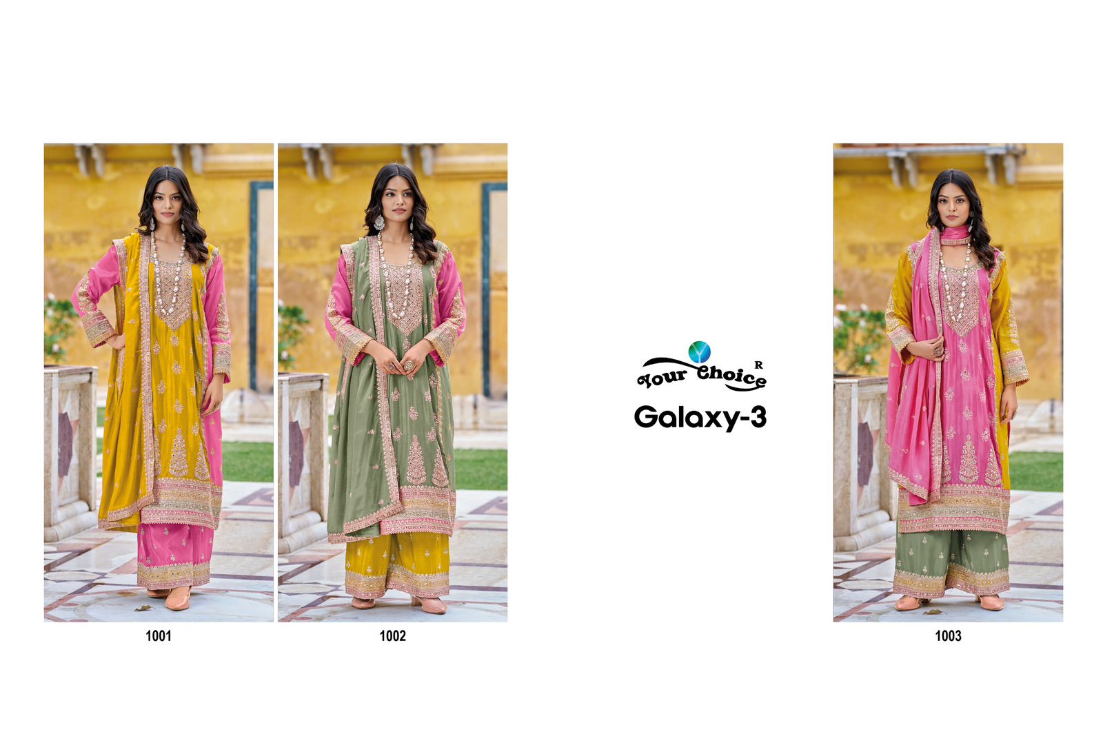 Galaxy-3 Your Choice Chinon Readymade Sharara Suits