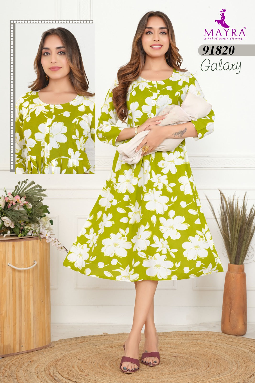 Galaxy 111225 Mayra Reyon Feeding Kurtis Exporter India