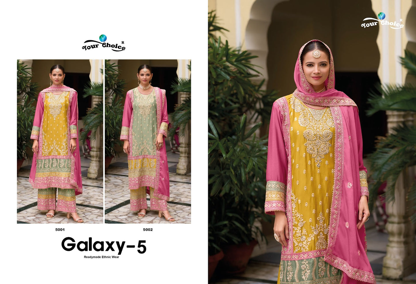 Galaxy 5 Your Choice Chinon Readymade Sharara Suits Manufacturer Ahmedabad