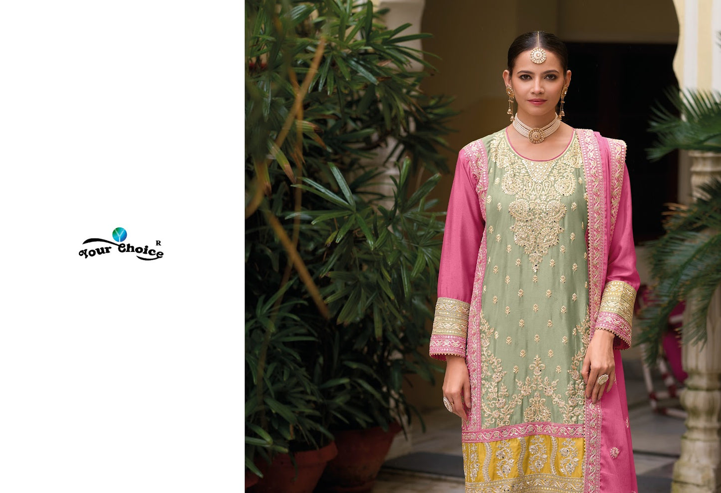 Galaxy 5 Your Choice Chinon Readymade Sharara Suits Manufacturer Ahmedabad