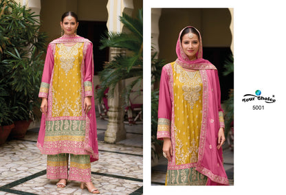 Galaxy 5 Your Choice Chinon Readymade Sharara Suits Manufacturer Ahmedabad