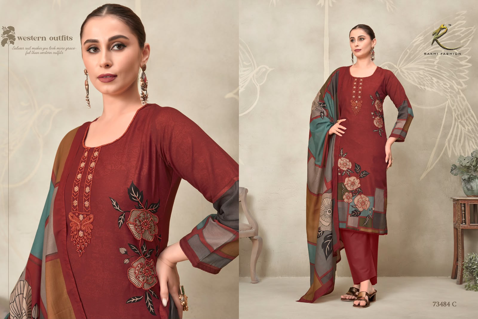 Galaxy Attire 73484 Rakhi Fashion Bemberg Pant Style Suits Manufacturer Gujarat