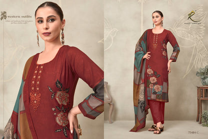 Galaxy Attire 73484 Rakhi Fashion Bemberg Pant Style Suits Manufacturer Gujarat
