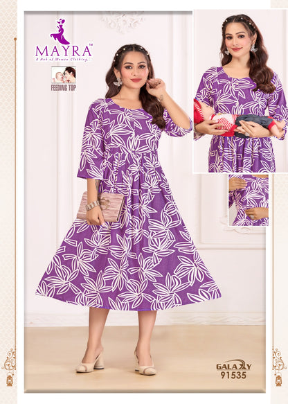 Galaxy Mayra Reyon Feeding Kurtis Supplier Ahmedabad