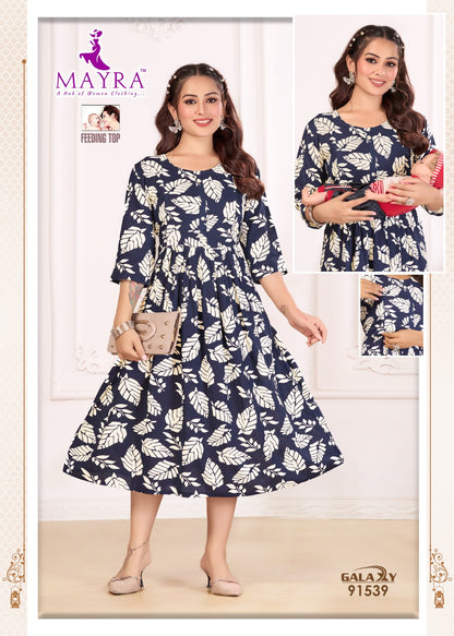 Galaxy Mayra Reyon Feeding Kurtis Supplier Ahmedabad