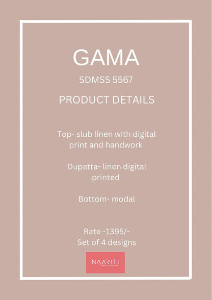 Gama 5567 Naariti Slub Linen Pant Style Suits Wholesaler