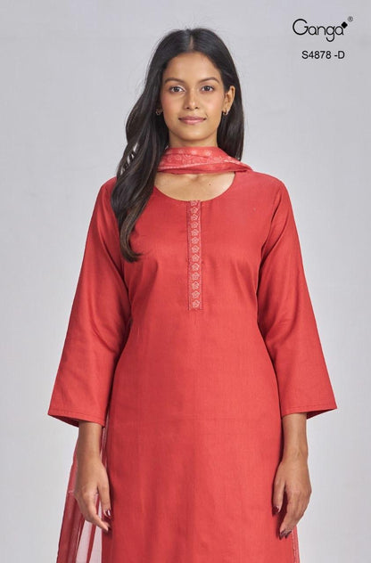 Gamini S4878 Ganga Cotton Satin Pant Style Suits Wholesaler