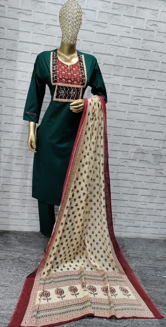 Gamthi Amba Pure Cotton Readymade Pant Style Suits Exporter Ahmedabad