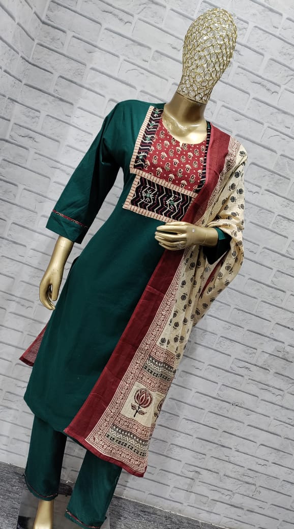 Gamthi Amba Pure Cotton Readymade Pant Style Suits Exporter Ahmedabad