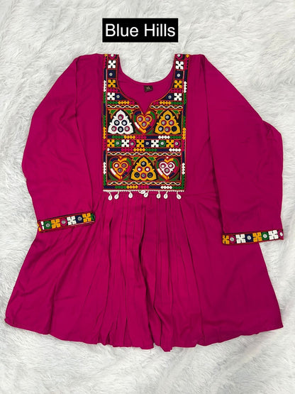 Gamthi Blue Hills Heavy Rayon Fancy Tops Wholesaler Ahmedabad