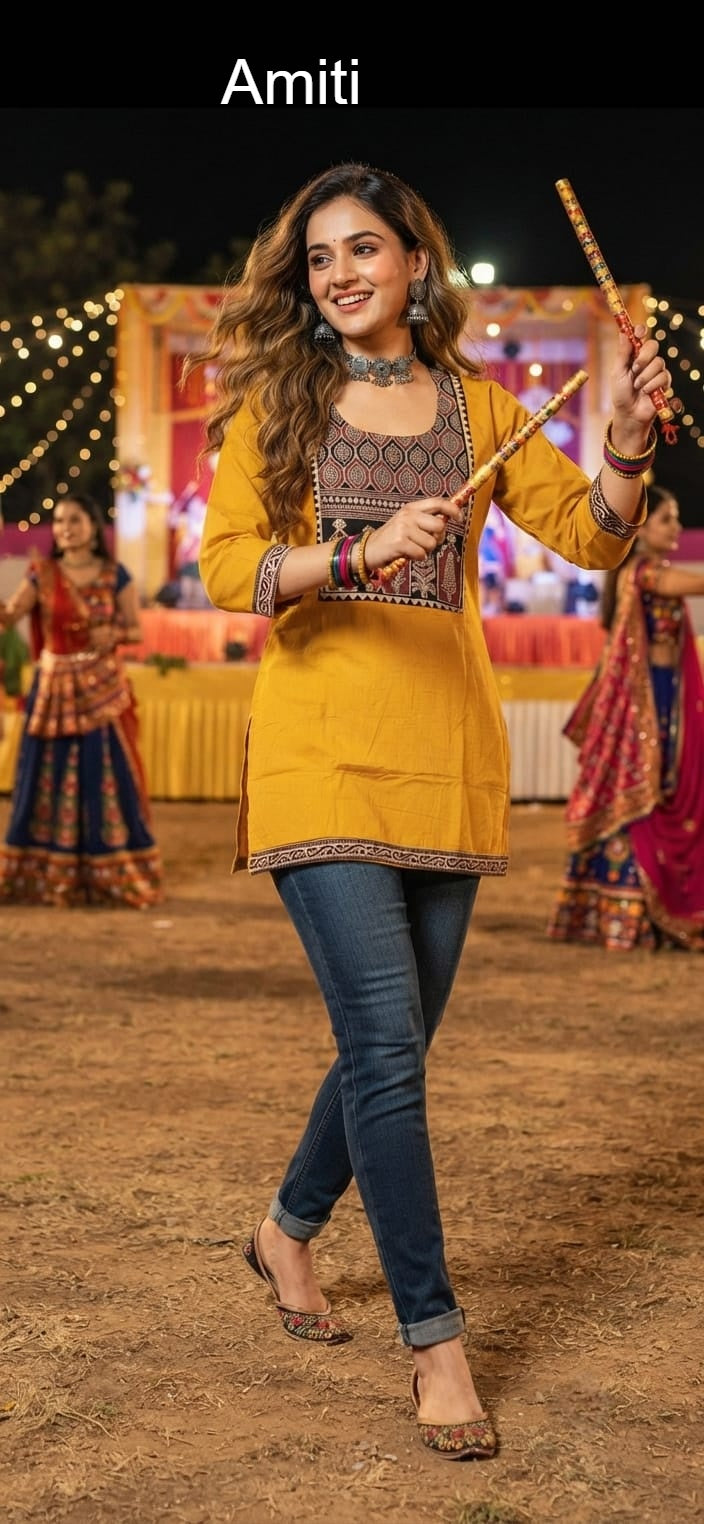 Gamthi Style 0109 Amiti Dhabu Cotton Short Kurtis Supplier India