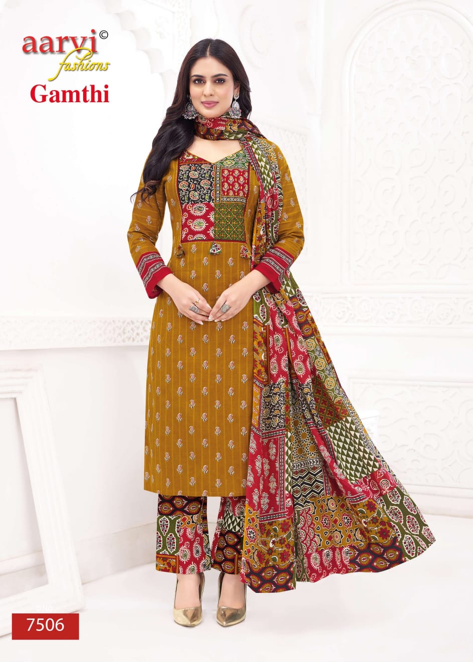 Gamthi Vol 10 Aarvi Fashions Readymade Cotton Pant Suits Supplier India