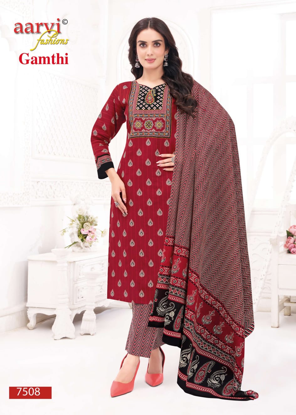 Gamthi Vol 10 Aarvi Fashions Readymade Cotton Pant Suits Supplier India