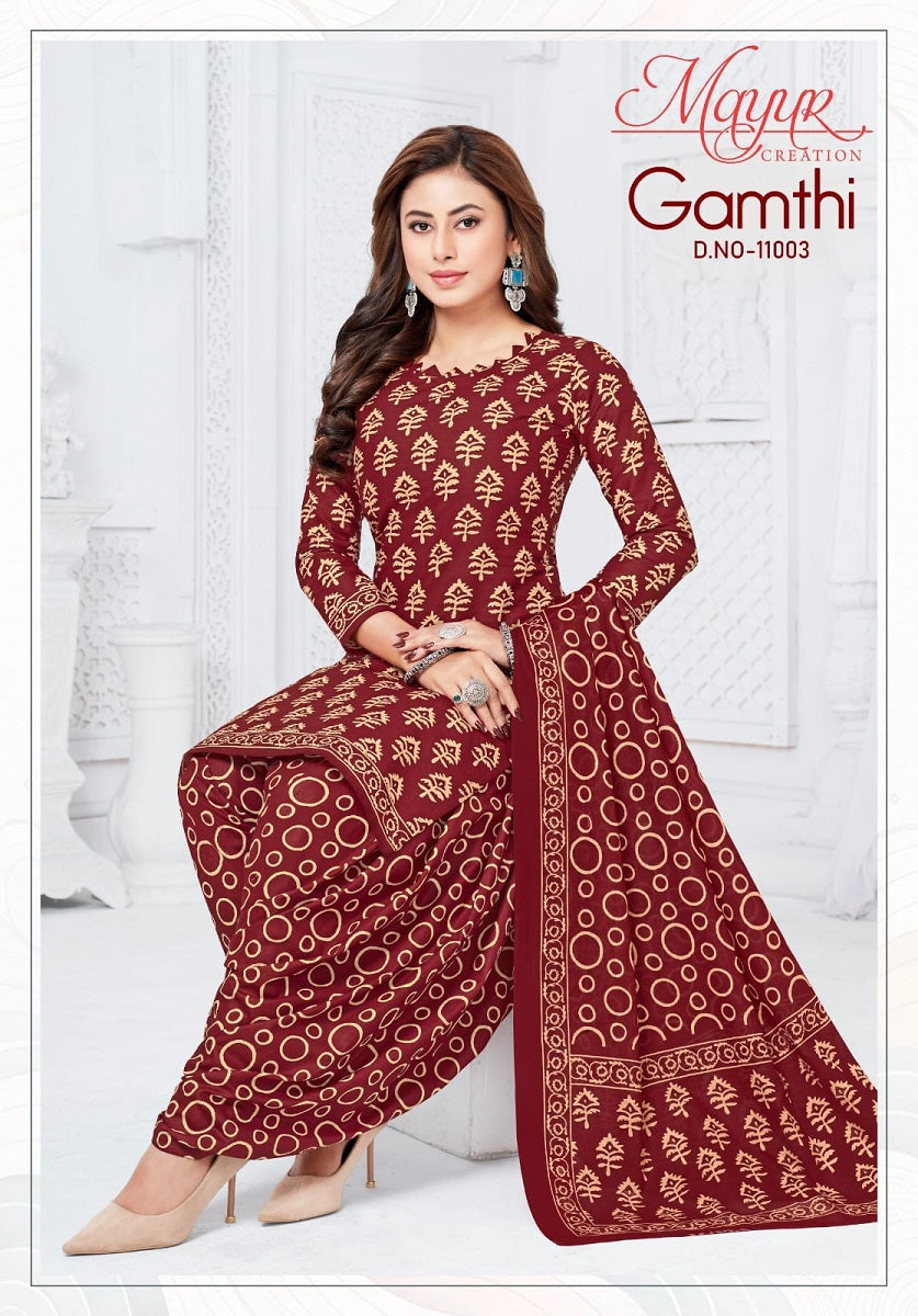 Gamthi Vol 11 Mayur Creation Cotton Dress Material Manufacturer Ahmedabad