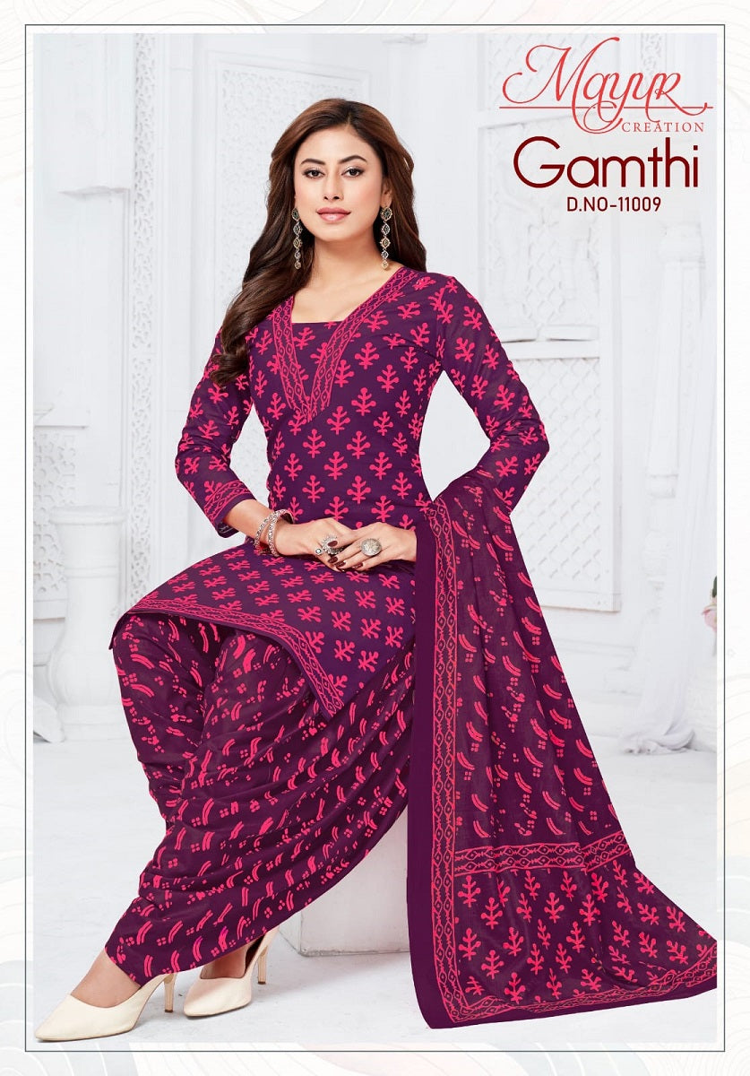 Gamthi Vol 11 Mayur Creation Cotton Dress Material Manufacturer Ahmedabad