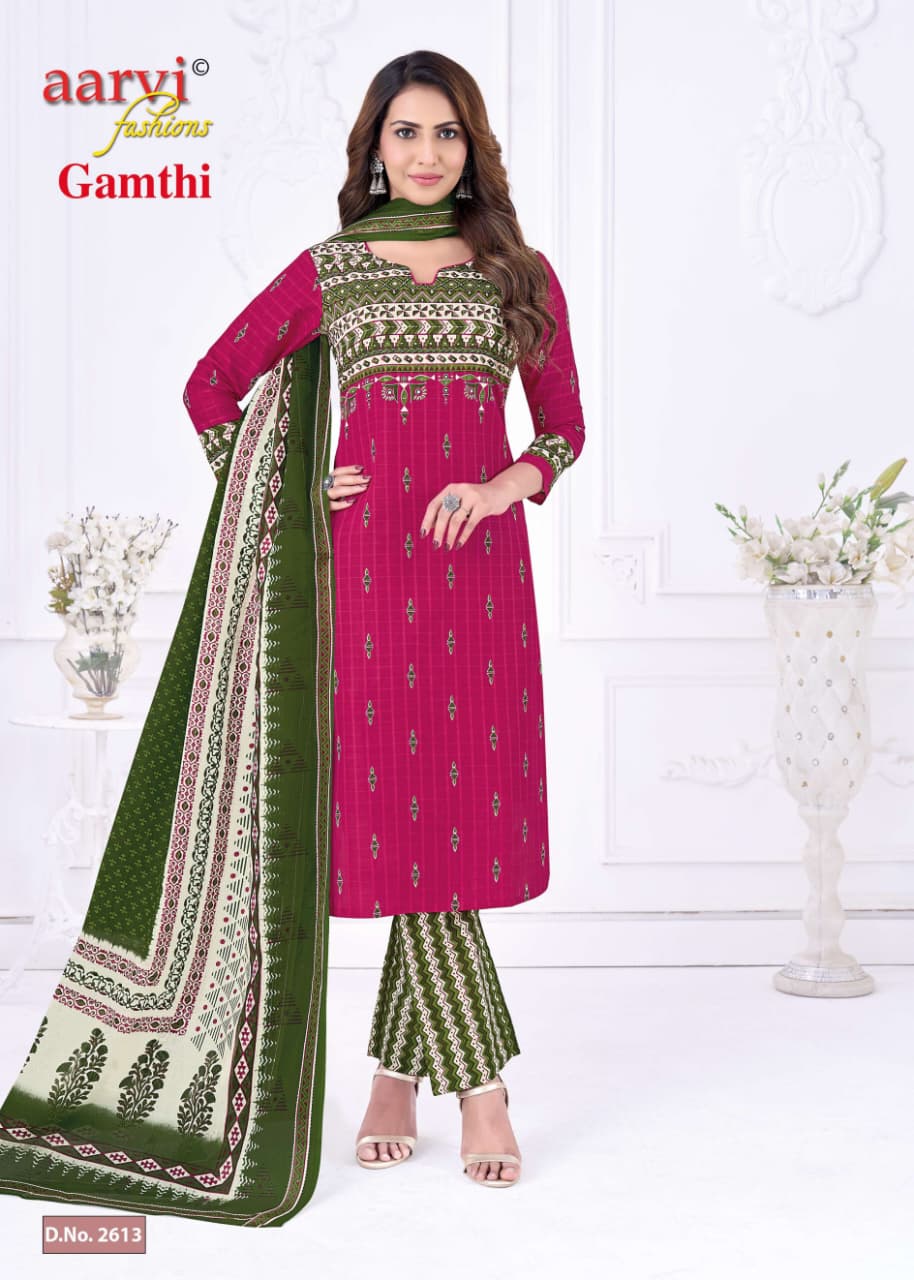 Gamthi Vol 13 Aarvi Fashions Readymade Cotton Pant Suits Exporter India