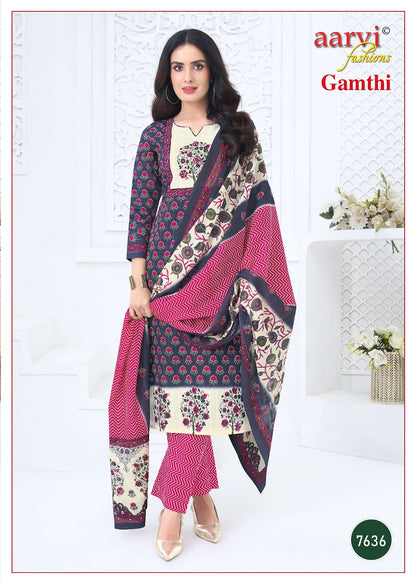 Gamthi Vol 14 Aarvi Fashions Readymade Cotton Pant Suits Wholesale Price