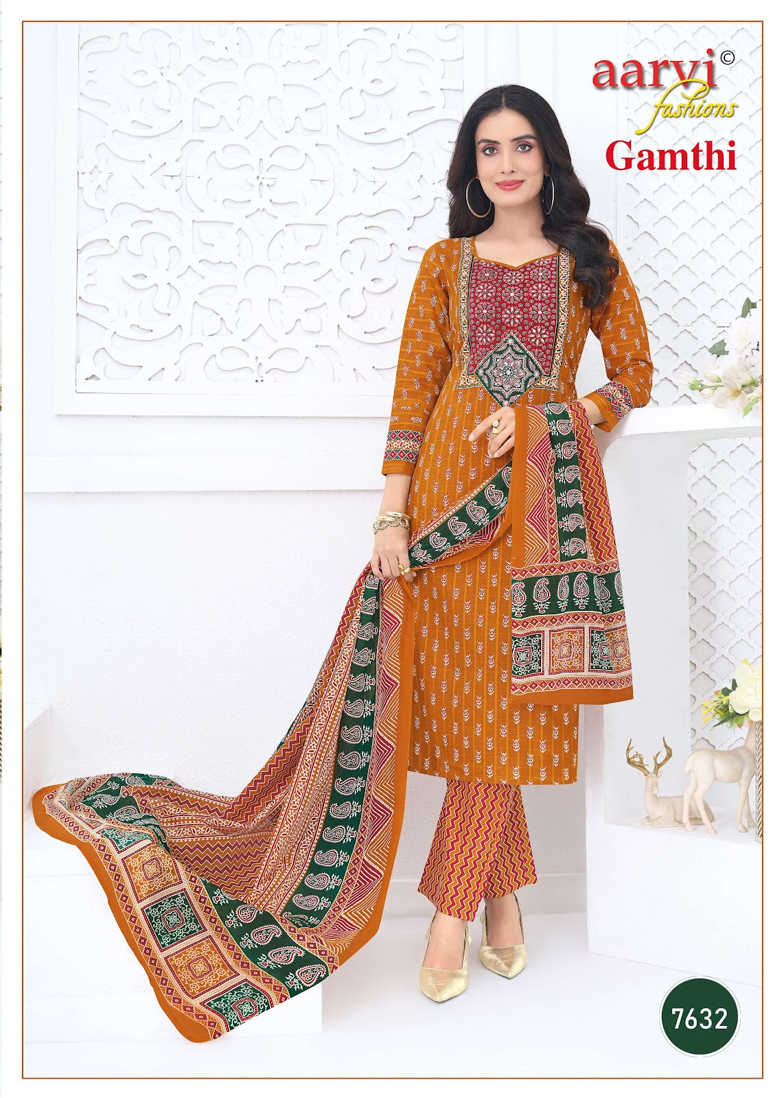 Gamthi Vol 14 Aarvi Fashions Readymade Cotton Pant Suits Wholesale Price