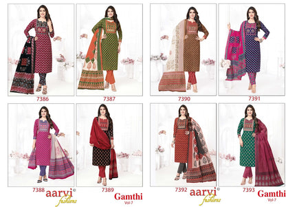 Gamthi Vol 7 Aarvi Fashions Readymade Cotton Pant Suits Exporter Ahmedabad