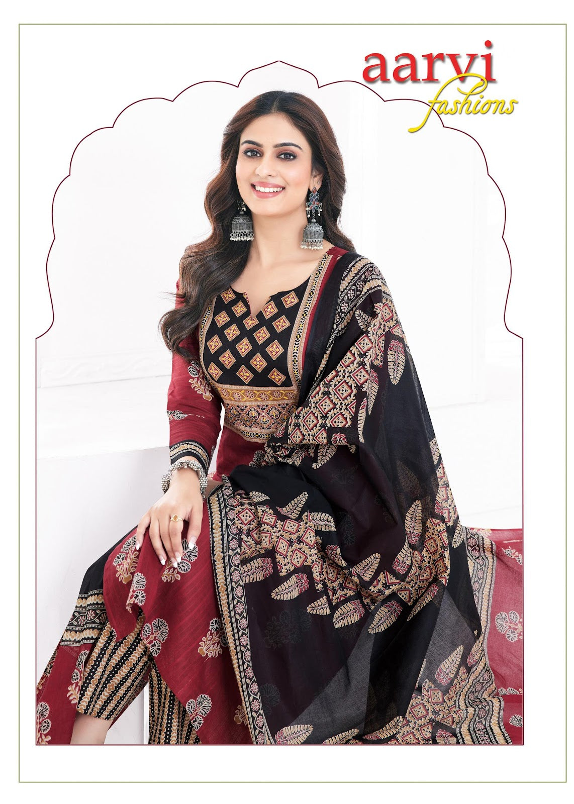 Gamthi Vol 8 Aarvi Fashions Readymade Cotton Pant Suits Wholesale Price